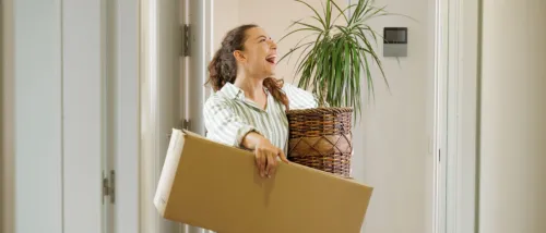 A person moving in spring.