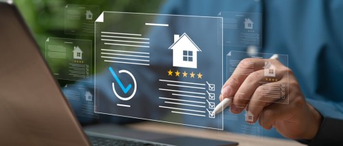 A person checking apartment reviews.