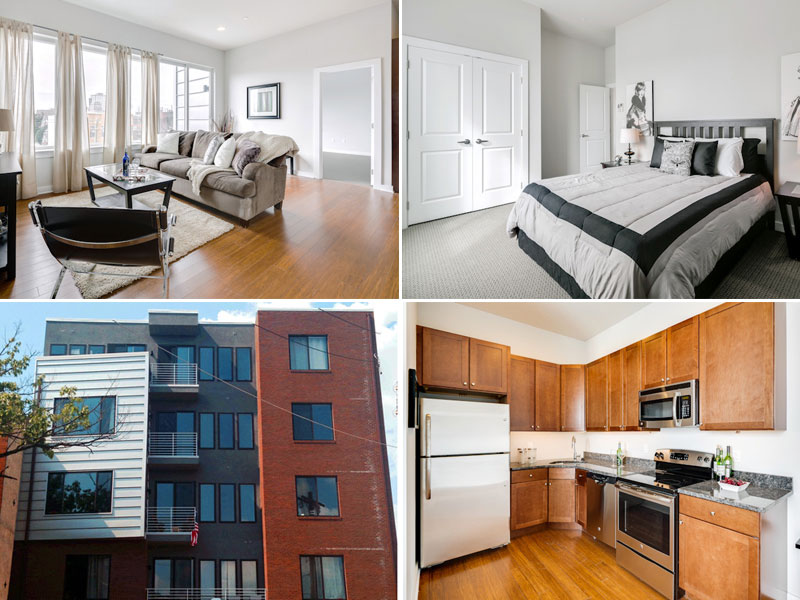 $1,200/month for a 1-bed apartments at The Residences at 3221 in Philadelphia. Images via RentCafe.