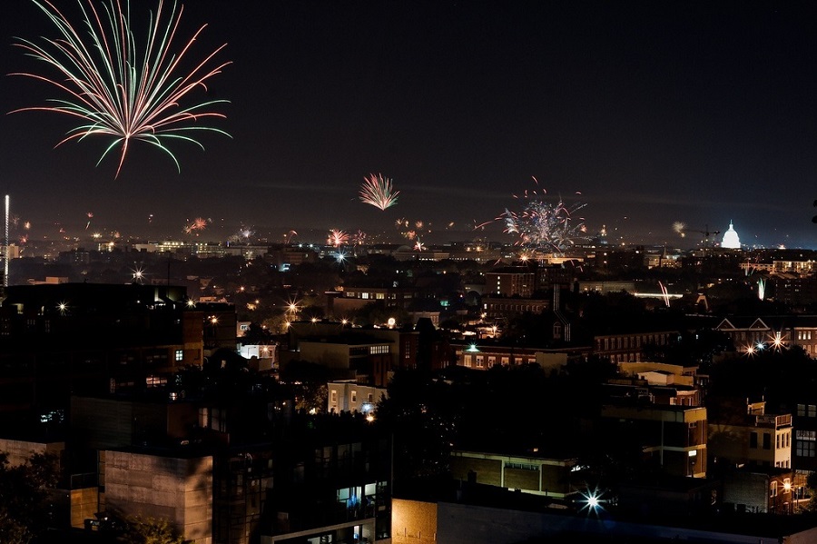 View of Washington DC from Cardozo High School's parking deck