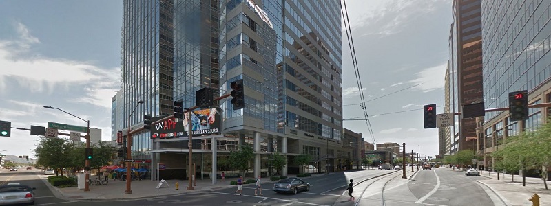Washington Street with Original City Hall on the left, Phoenix