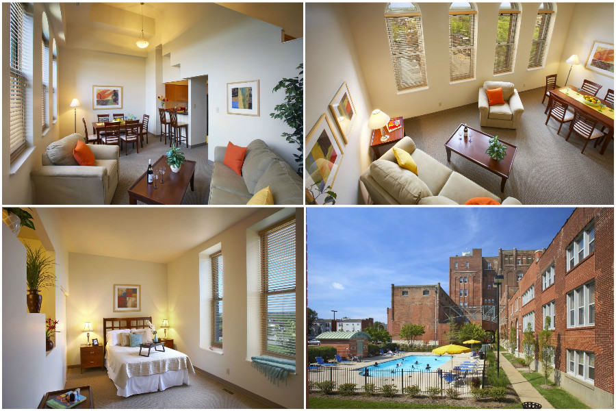 2-bedroom apartments at The Brewery in St. Louis