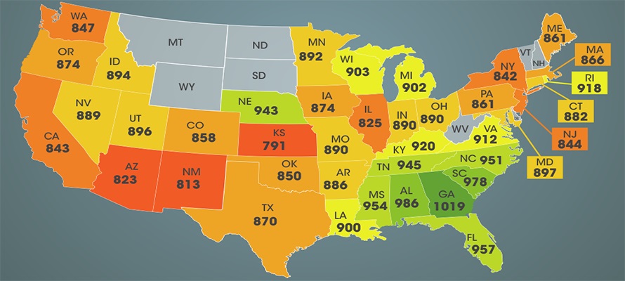 Average Apartment Size by State in the US