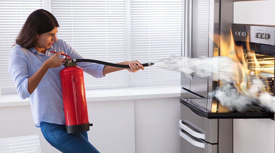 Use a fire extinguisher