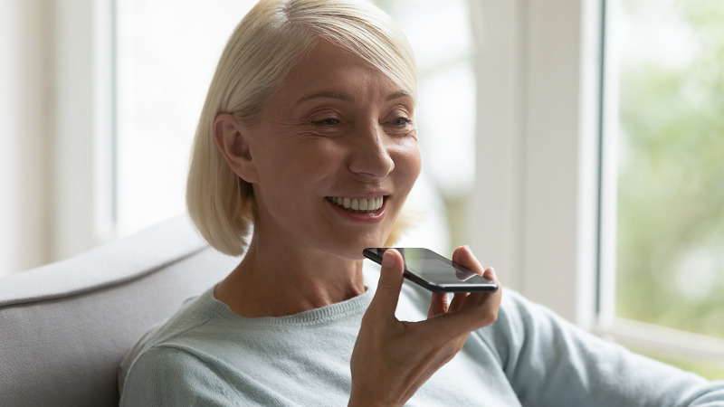 senior giving voice command