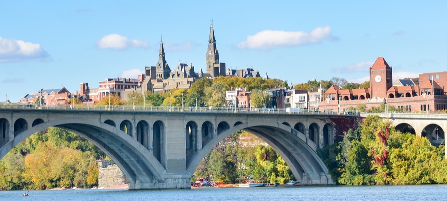 Washington DC Georgetown and Key bridge