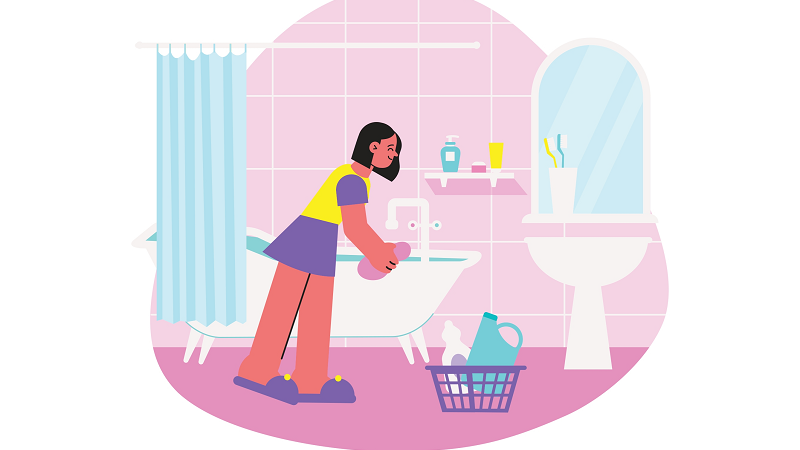 bathroom spring cleaning