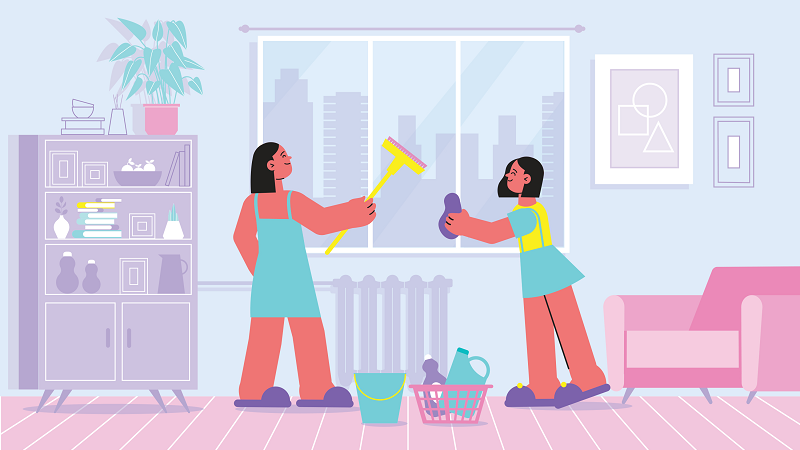 cleaning windows during spring