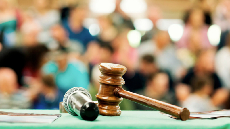 gavel standing down at self storage facility