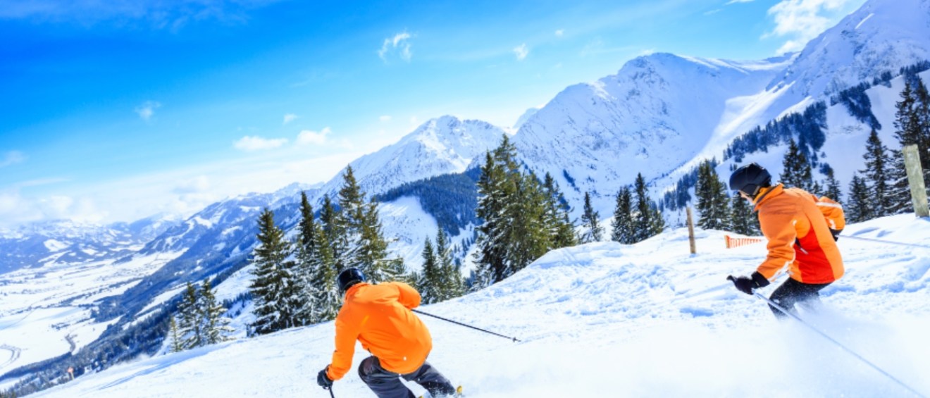 Skiers near Seattle