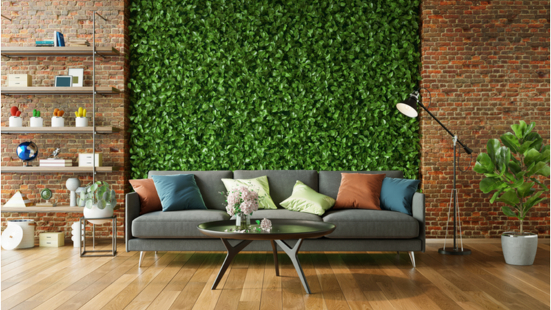 floating shelves in a Boston apartment
