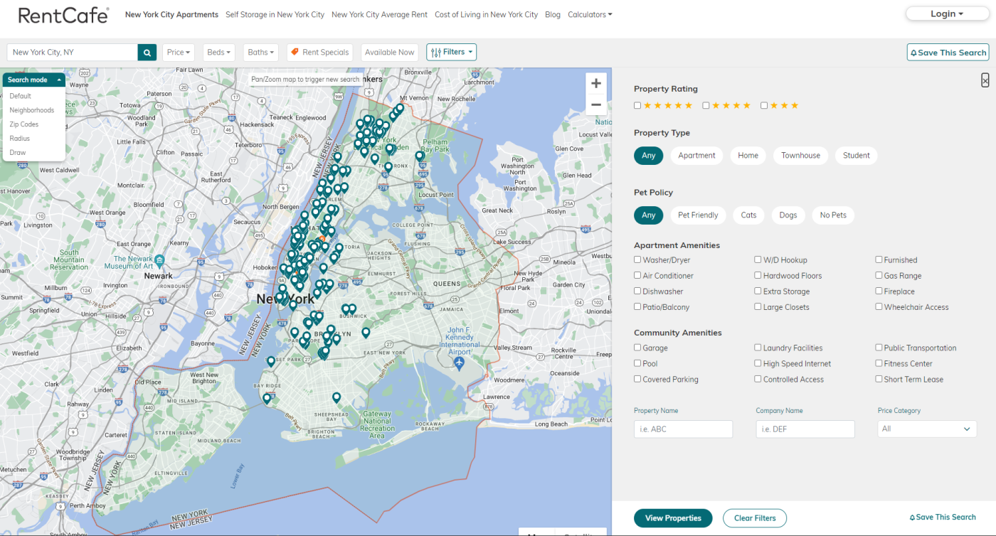 filters options best rental websites