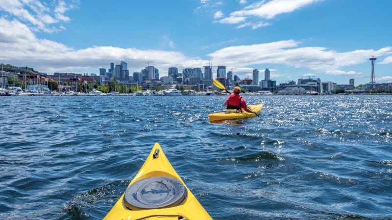 Kayaking at Lake Union in Seattle, WA