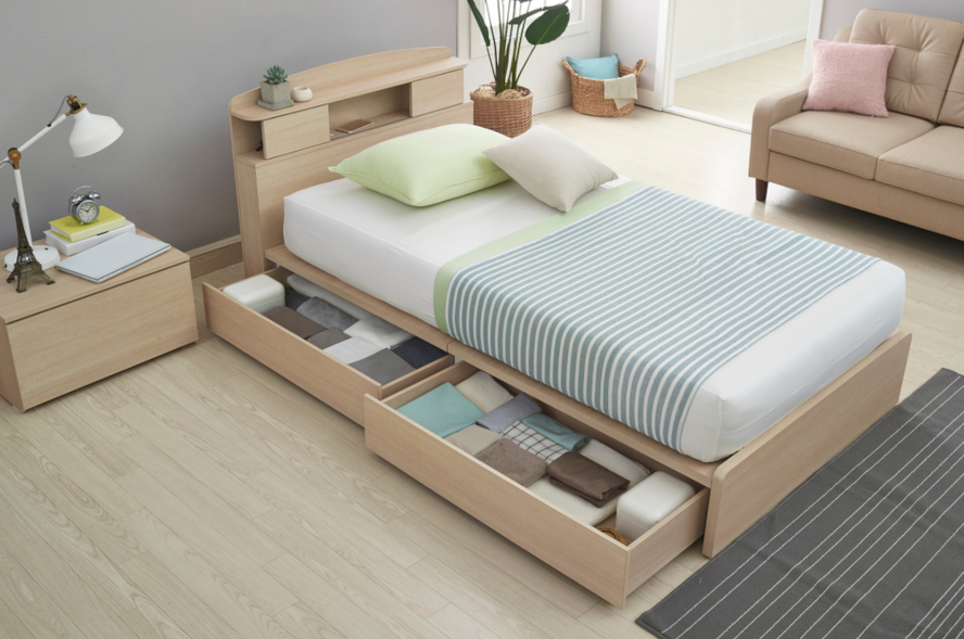 Modern peaceful Bedroom with Multipurpose Bed