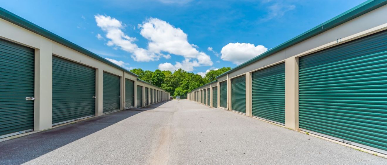 Rows of storage units.