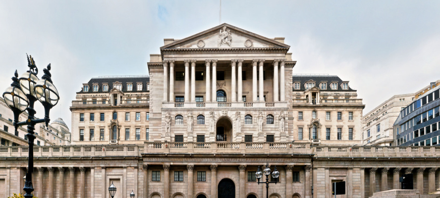 The historical building of the Bank of England, London, UK. Established in 1694,