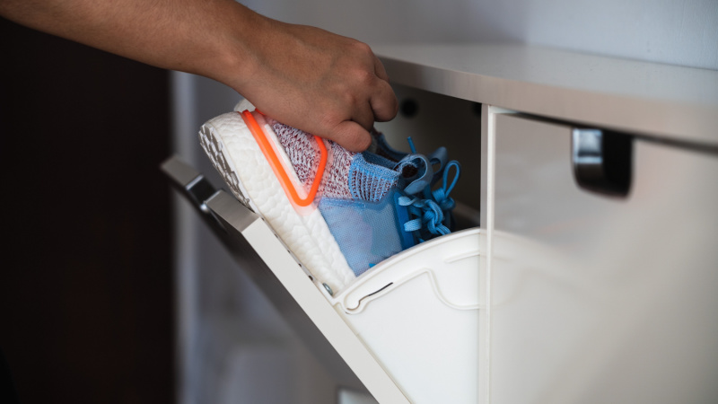 sport shoes from a shoe rack