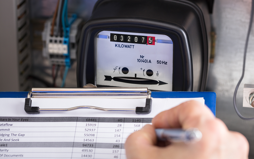 person reading meters for utilities