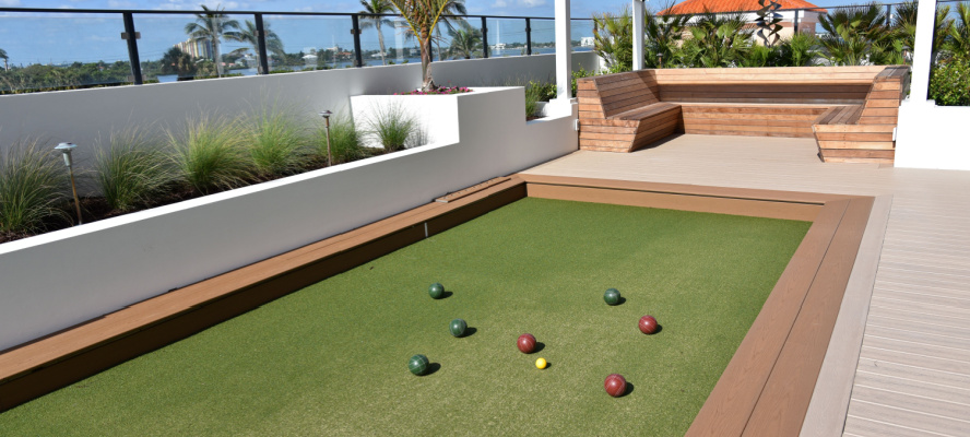 Bocce ball court in the summer in Atlanta, GA