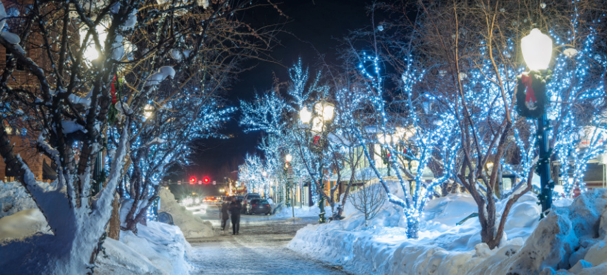 Winter lights in Aspen, CO