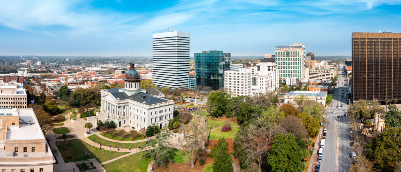 overview of a city in South Carolina