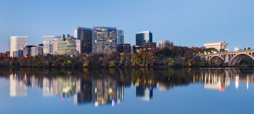 skyline view of Arlington, Virginia 