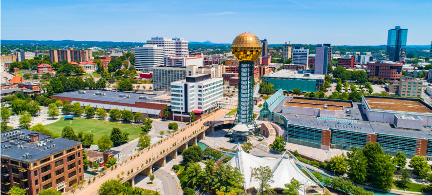 view of Knoxville, Tennessee during summer