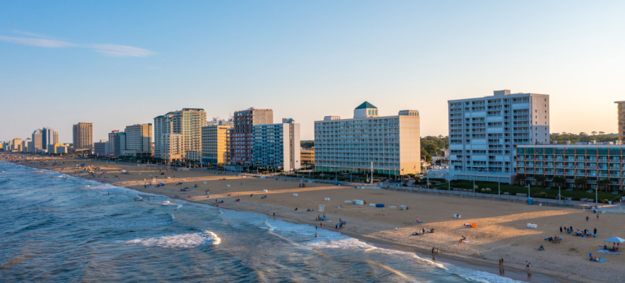 view of beach in Virginia Beach, Virginia 