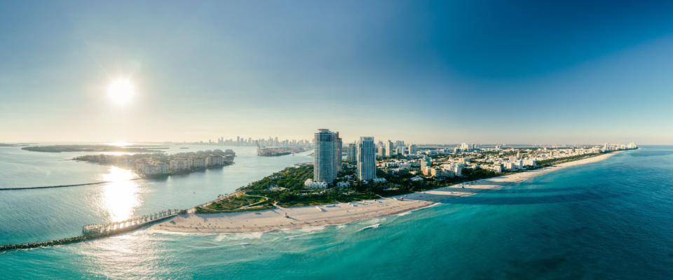 Drone shot of Miami