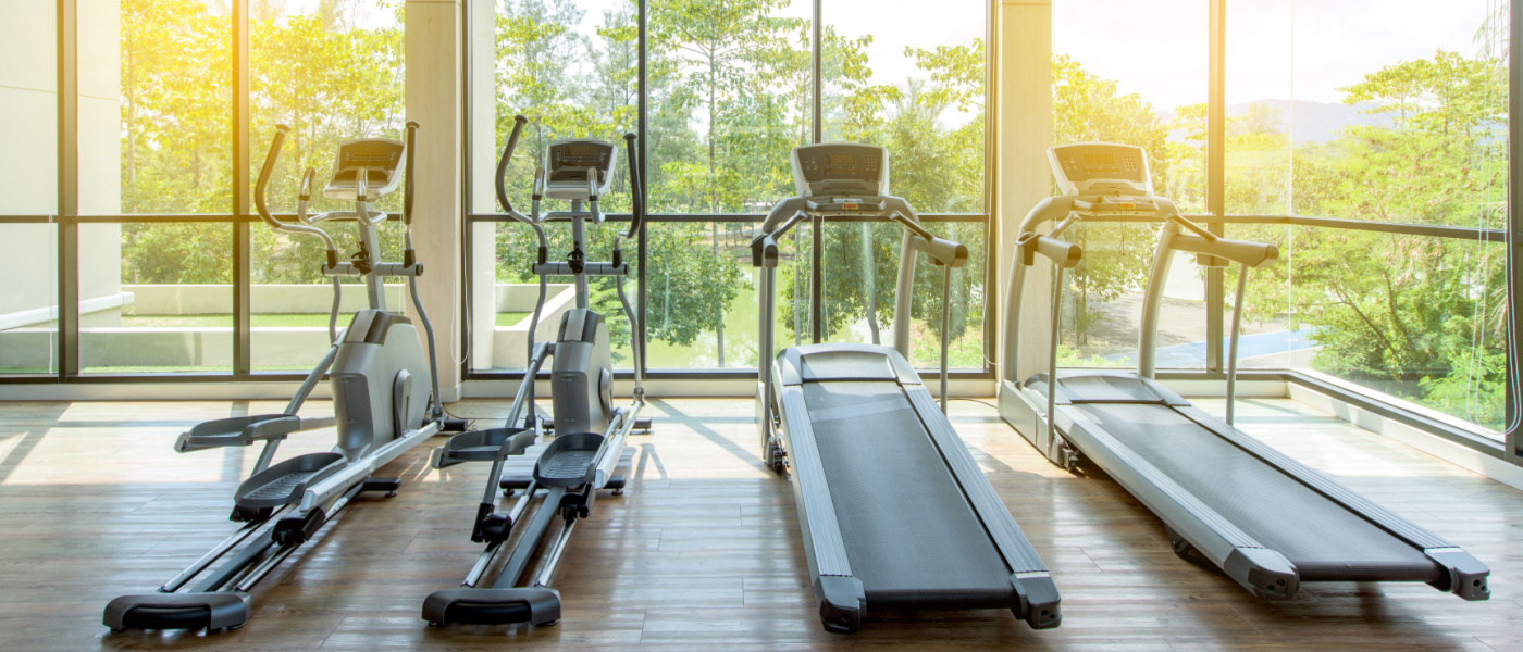 Gym room for renters in an apartment building.
