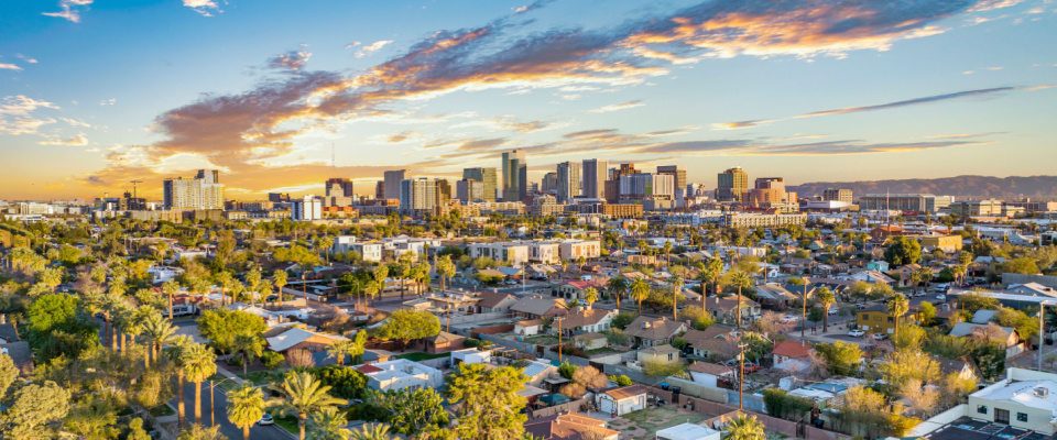 Aerial view of Phoenix, AZ.