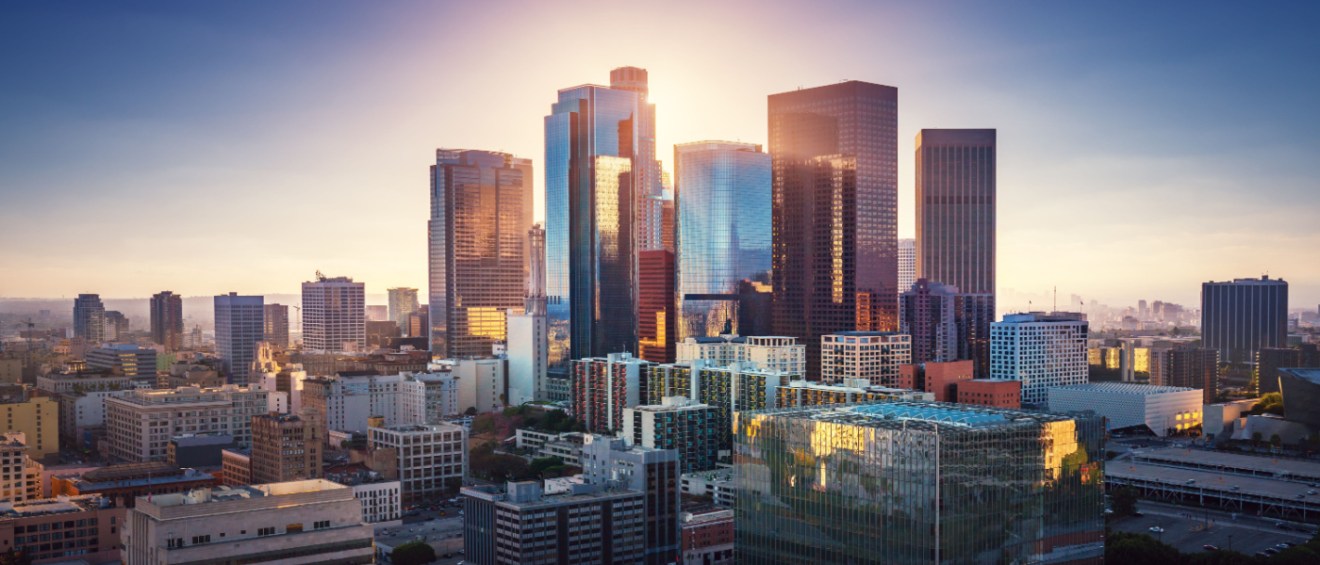 aerial view of zip codes for apartment construction in LA