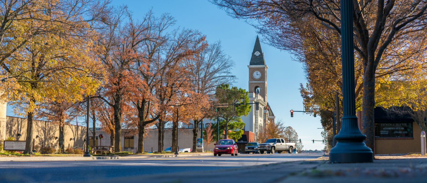 view of a city in Northwest Arkansas