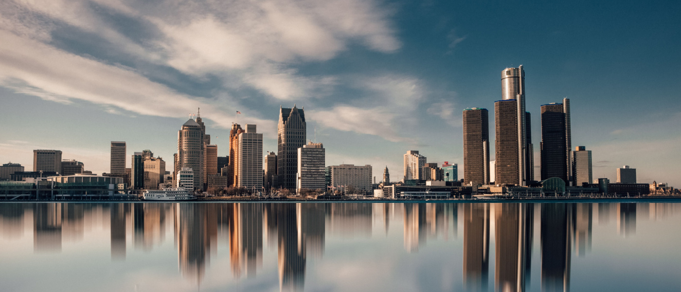 view of Detroit, MI skyline