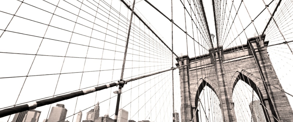 close-up of The Brooklyn Bridge, New York City, USA