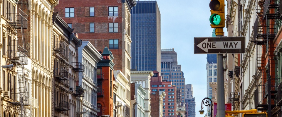 Intersection of Broadway and Spring Street in SOHO Manhattan, New York City