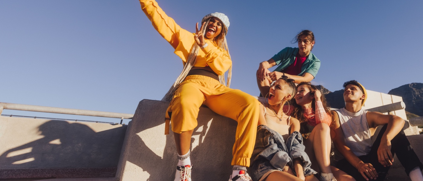 group of Gen Z renters laughing and having fun together