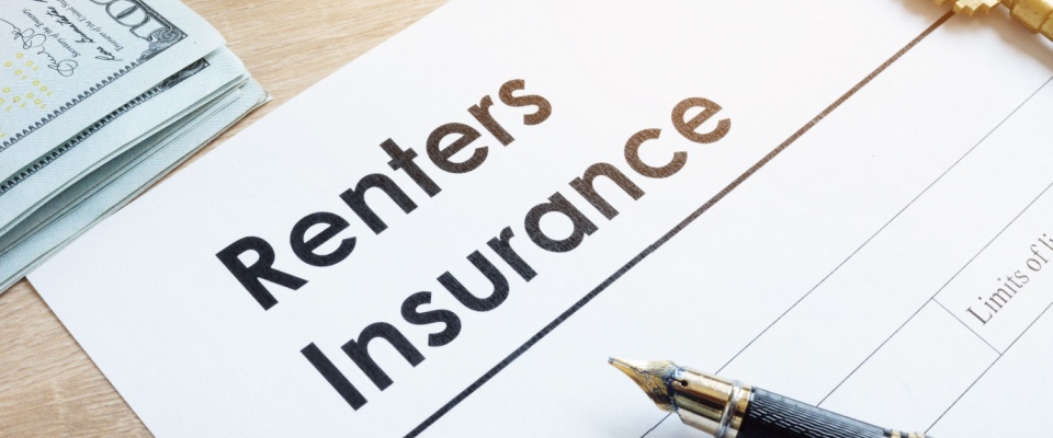 Renters Insurance form on a table, ready to be filled in by a renter before moving into the apartment.