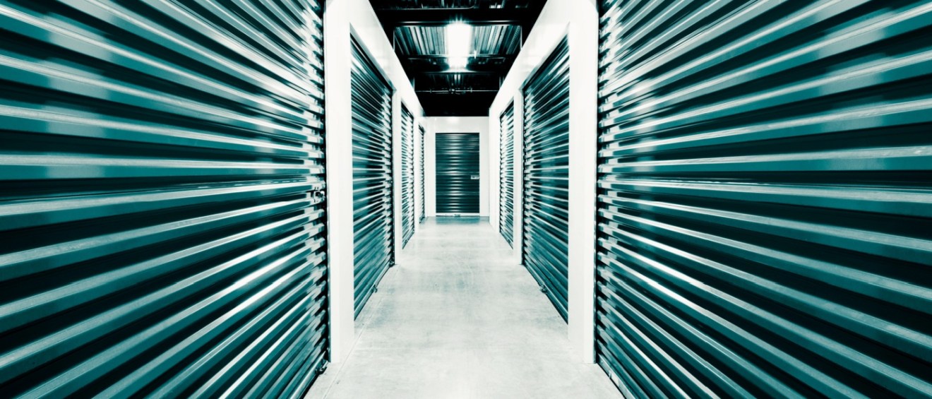The interior of a self storage facility