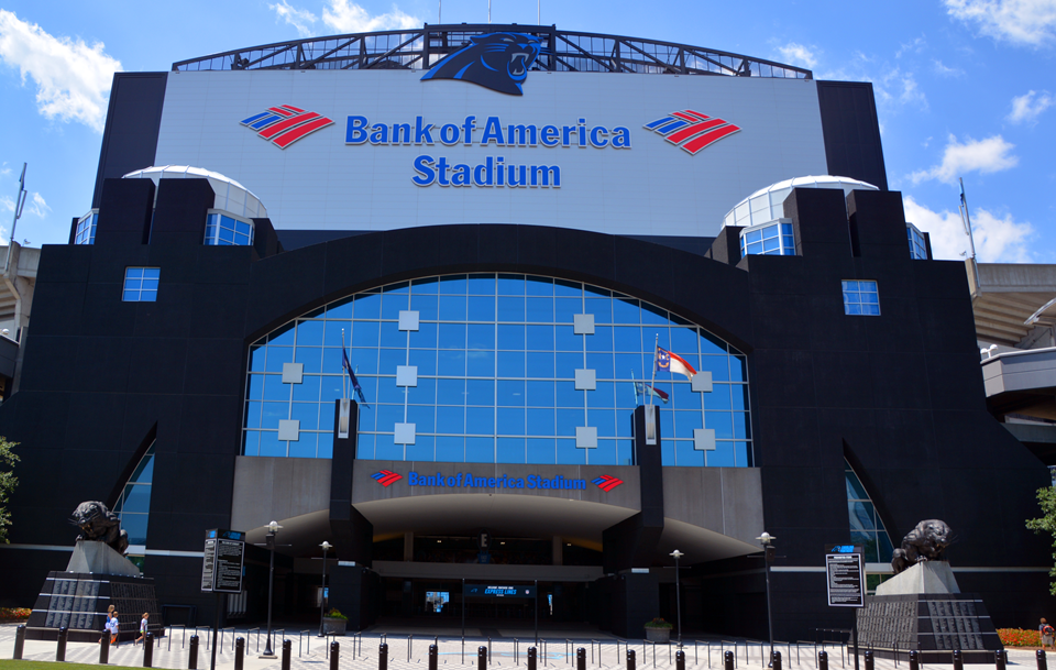 view of bank of america stadium with panthers