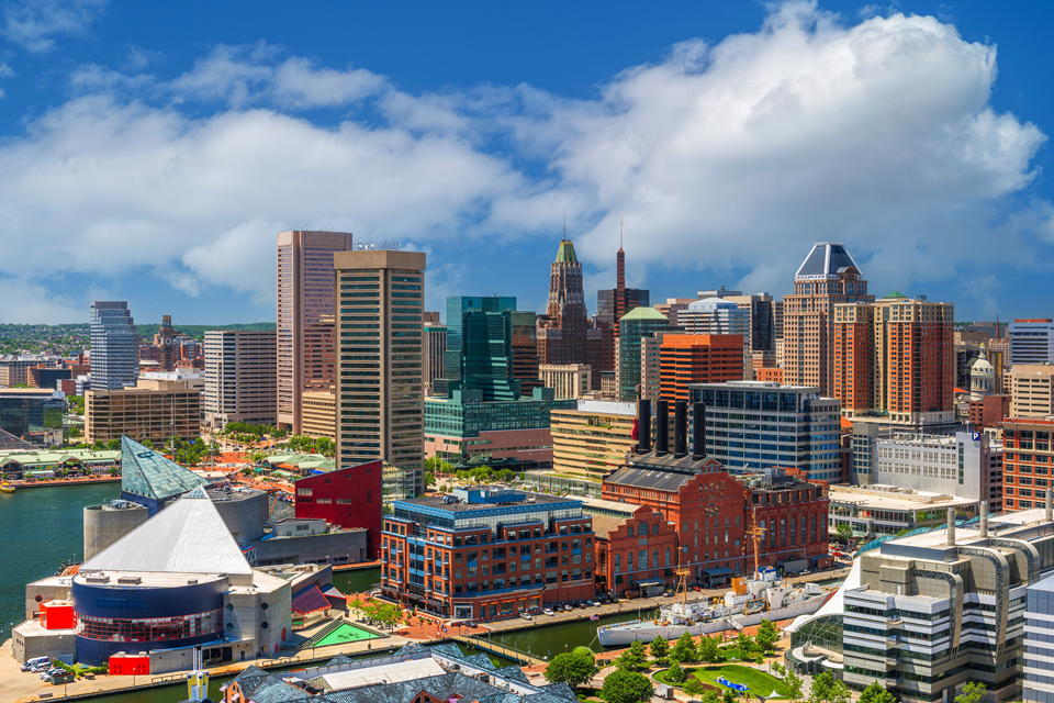 view of baltimore city maryland