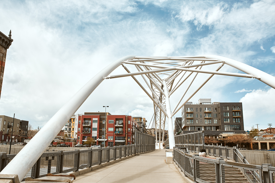 bridge to lohi neighborhood in denver