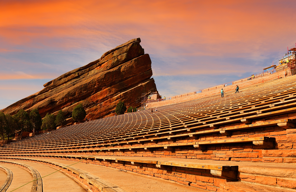 view of red rocks amphitheater in denver
