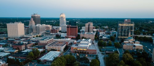 View of downtown Winston Salem, North Carolina, where renters can get plenty of apartment space for $1,500.