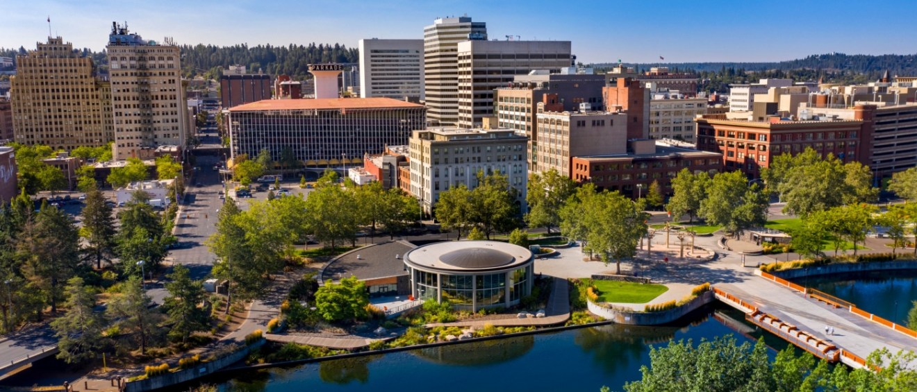 Spokane WA aerial view