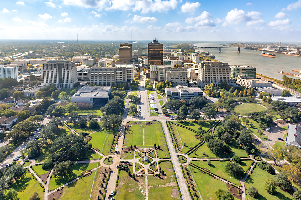 aerial view of baton rouge