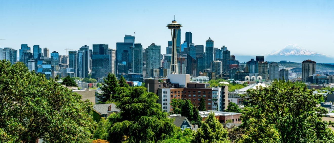 A view of the Seattle skyline during summer