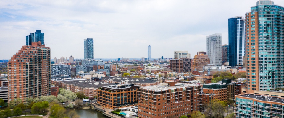 Aerial view of Jersey City, NJ.