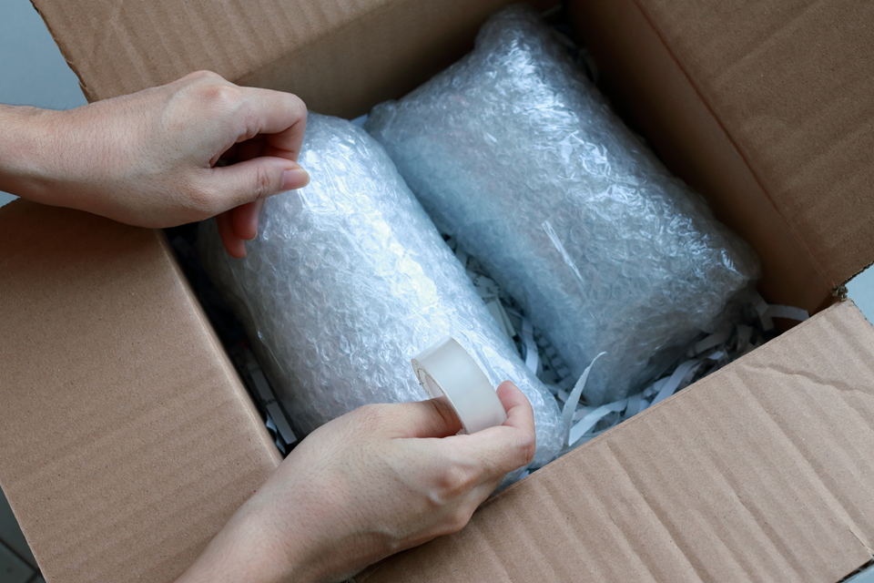 double packing fragile items