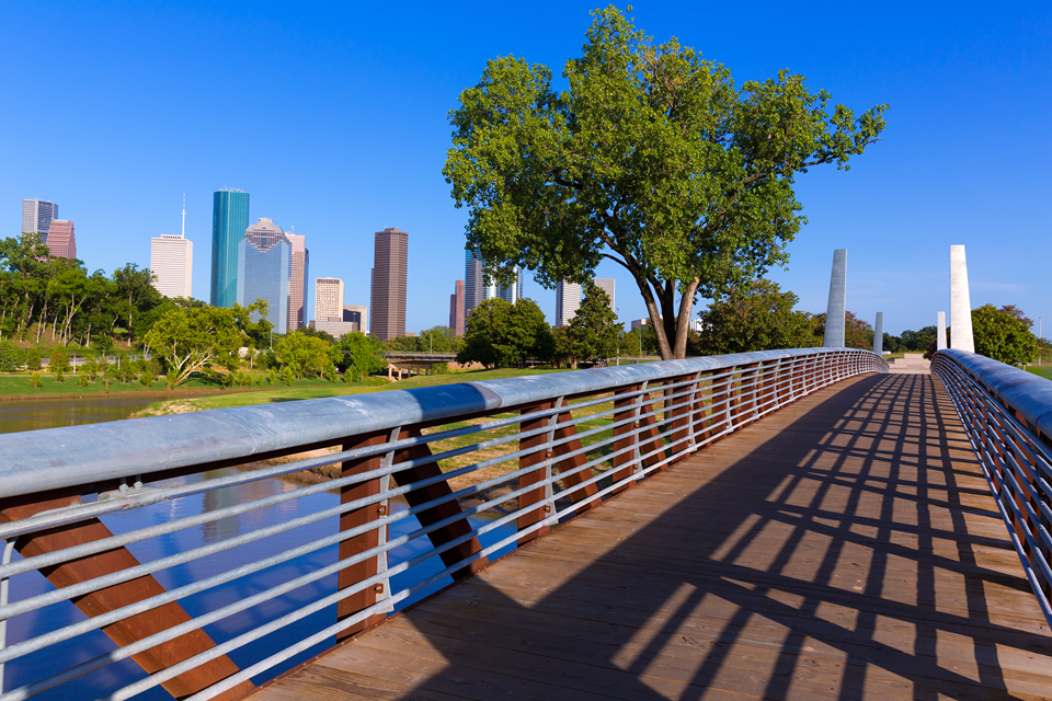 view of houston from the memorial park